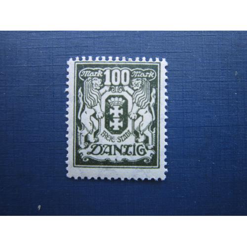 Марка Германия Данциг (Гданьск Польша) 1923 стандарт 100 мар MH