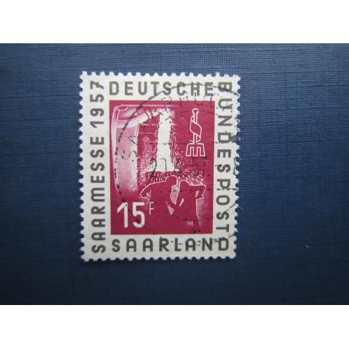 Марка Германия ФРГ Саар 1957 металлургия металлурги 15 фр гаш