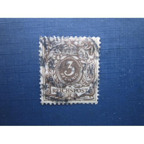 Марка Германия империя 1889 стандарт 3 пф гаш