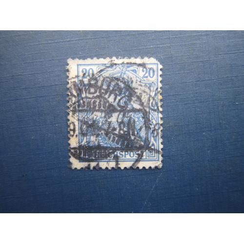 Марка Германия империя 1902 стандарт 20 пфеннигов гаш