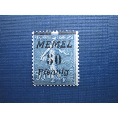 Марка Германия Мемель Клайпеда (Литва) 1922 стандарт надпечатка 50 пф/50 сант MNH