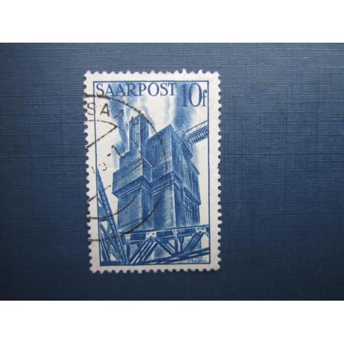 Марка Германия Саар 1948 стандарт металлургия 10 фр гаш
