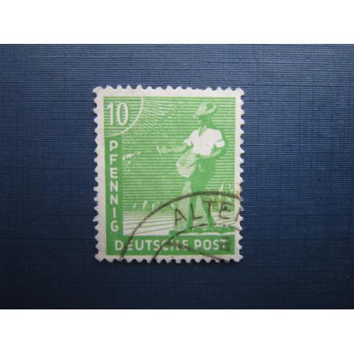 Марка Германия Союзническая оккупационная зона 1947 стандарт 10 пф гаш