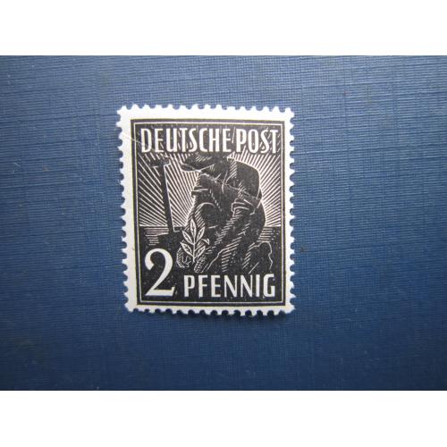 Марка Германия Союзническая зона оккупации 1947 стандарт саженец 2 пф MNH перегиб