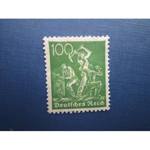 Марка Германия Веймарская республика 1921 стандарт шахтёры 100 пф MH