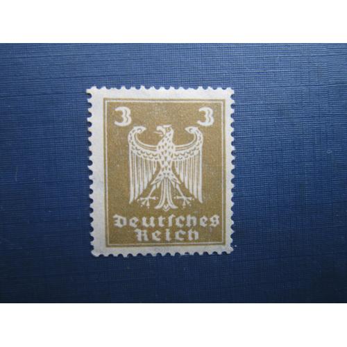 Марка Германия Веймарская республика 1924 стандарт орёл 3 пф без клея