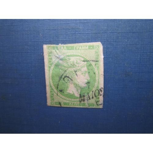 Марка Греція 1961 стандарт перший випуск 5 лепт гаш КЦ 200 $ тонке місце