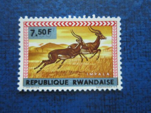 Марка Руанда 1964 фауна антилопа импала MNH