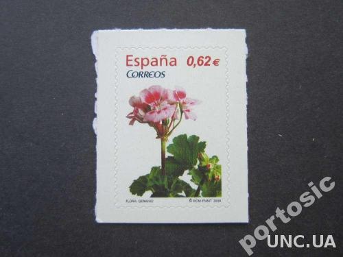 марка Испания 2009 цветок самоклейка н/гаш