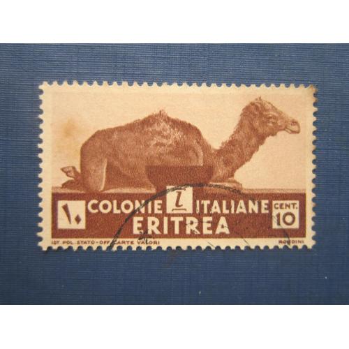 Марка Итальянская Эритрея 1933 фауна верблюд гаш