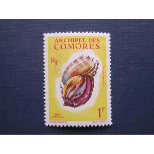 Марка Коморские острова 1962 моллюск раковина 1 франк MNH