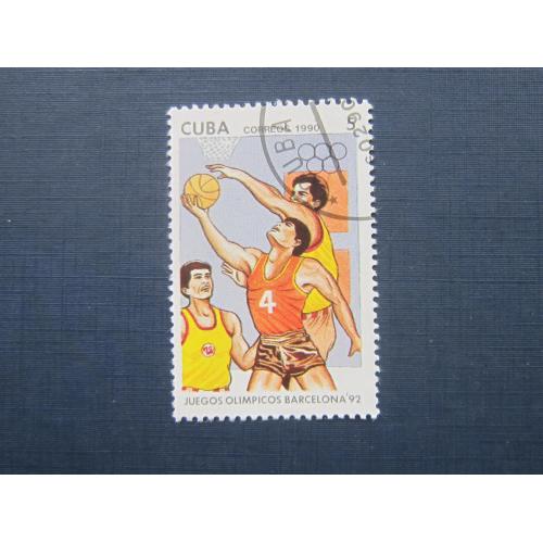 Марка Куба 1990 спорт олимпиада баскетбол гаш