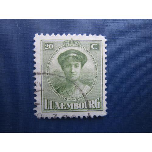 Марка Люксембург 1925 стандарт герцогиня Шарлота 20 сант гаш