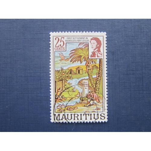Марка Маврикий 1978 история острова 25 центов гаш