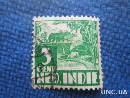 марка Нидерландская Индия 1934 крестьяне 3 цента
