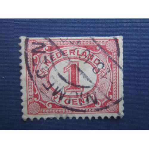 Марка Нидерланды 1899 стандарт 1 цент гаш