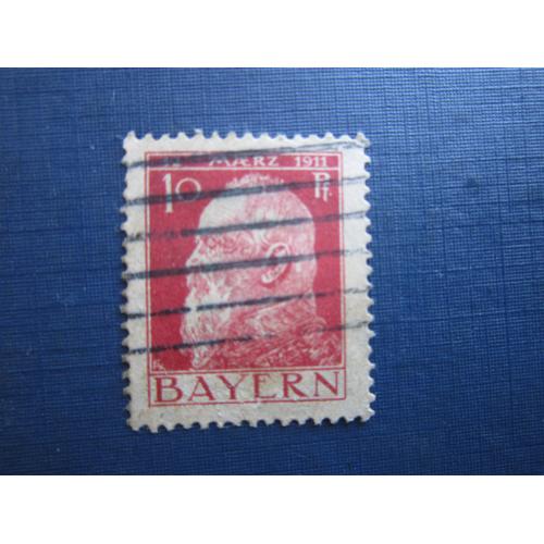 Марка Німеччина Баварія 1911 стандарт Луітпольд 10 пф тип 2 гаш
