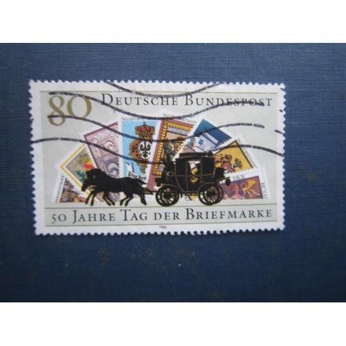 Марка Німеччина ФРН 1986 транспорт карета марка на марці гаш