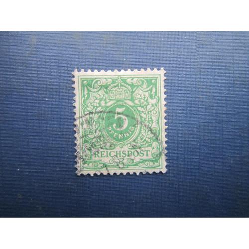 Марка Німеччина імперія 1889 стандарт 5 пф гаш