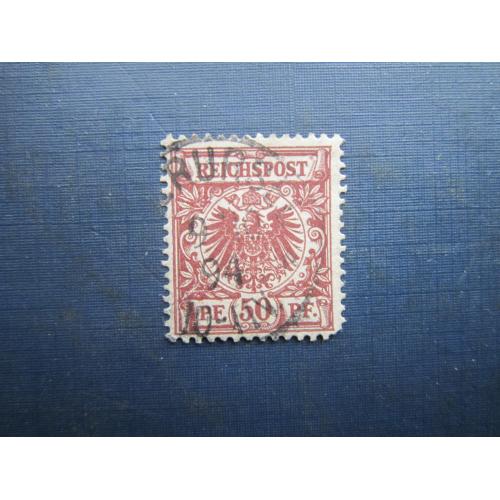 Марка Німеччина імперія 1889 стандарт 50 пф гаш