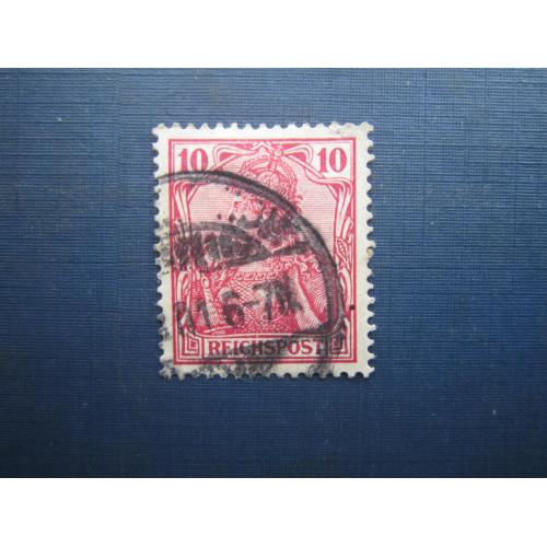 Марка Німеччина імперія 1900 стандарт 10 пф REICHSPOST гаш