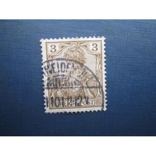 Марка Німеччина імперія 1900 стандарт 3 пф REICHSPOST гаш