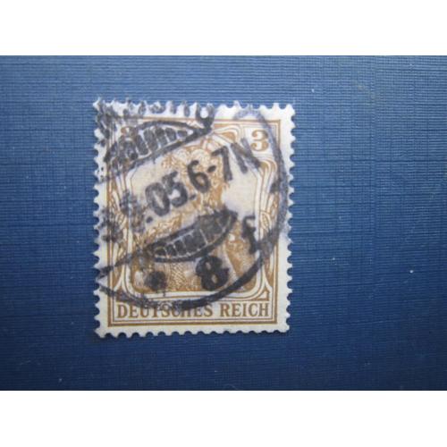 Марка Німеччина імперія 1902 стандарт 3 пф без ВЗ гаш