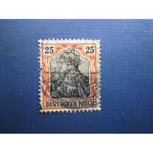 Марка Німеччина імперія 1905 стандарт 25 пф ВЗ гаш