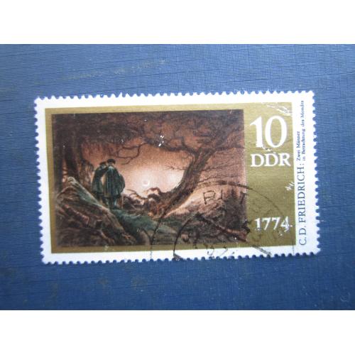 Марка Німеччина НДР 1974 мистецтво живопис Каспар Фридеріх 10 пф гаш
