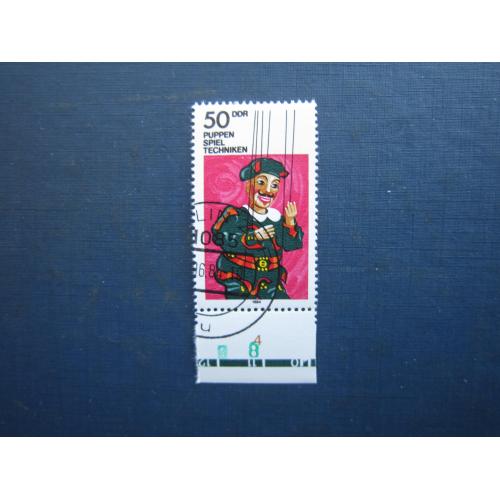 Марка Німеччина НДР 1984 мистецтво ляльковий театр маріонетка 50 пф гаш