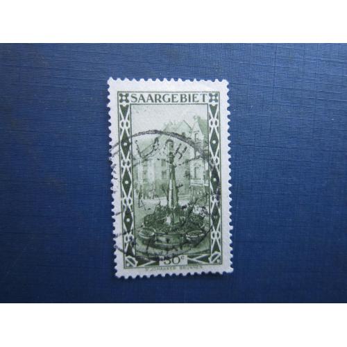 Марка Німеччина Плебісцит Саар 1922 стандарт архітектура 50 сантим гаш