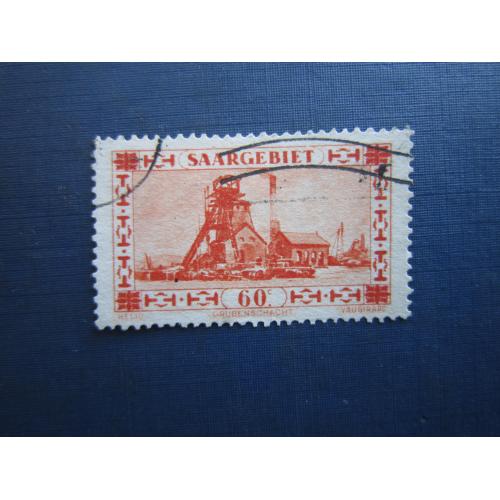 Марка Німеччина Плебісцит Саар 1930 стандарт архітектура шахта 60 сантим гаш