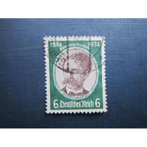 Марка Німеччина Рейх 1934 Густав Нахтігаль 6 пф гаш