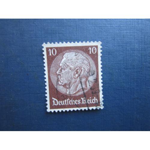 Марка Німеччина Рейх 1934 стандарт Гінденбург 10 пф гаш