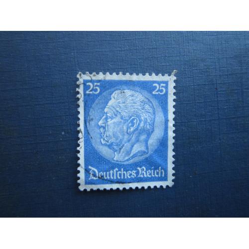 Марка Німеччина Рейх 1934 стандарт Гінденбург 25 пф гаш