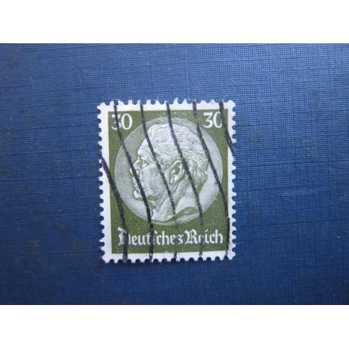 Марка Німеччина Рейх 1934 стандарт Гінденбург 30 пф гаш
