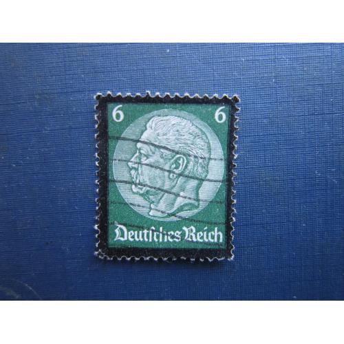 Марка Німеччина Рейх 1934 стандарт Гінденбург посмертний 6 пф гаш