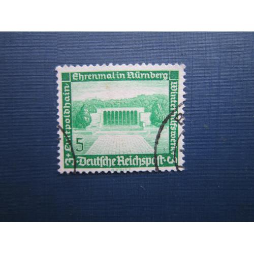 Марка Німеччина Рейх 1936 архітектура 5+3 пф гаш
