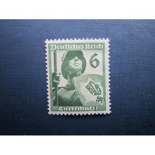 Марка Німеччина Рейх 1937 ППО 6 пф MNH КЦ 3.5 $
