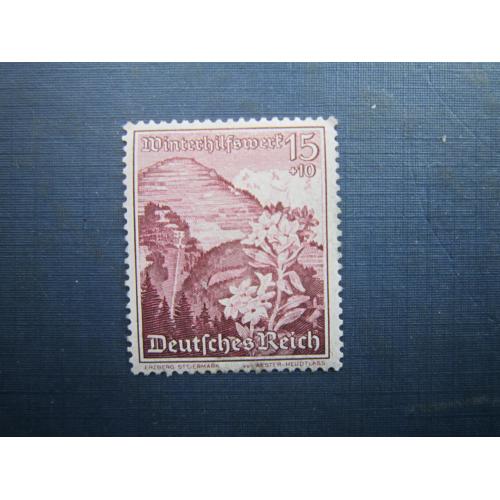 Марка Німеччина Рейх 1938 гори флора квітка 15+10 пф MH КЦ 5 $