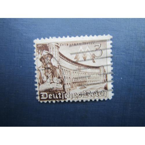 Марка Німеччина Рейх 1939 архітектура Весняний ярмарок Лейпциг 3 пф гашш