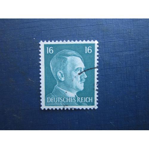 Марка Німеччина Рейх 1941 стандарт Гітлер 16 пф гаш КЦ 2.5 $