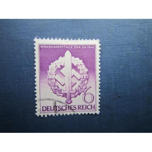Марка Німеччина Рейх 1942 пам'яти героїв меч свастика гаш