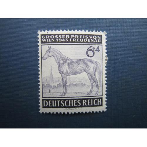 Марка Німеччина Рейх 1943 Дербі Відень фауна кінь 6+4 пф MH