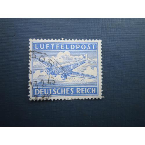 Марка Німеччина Рейх 1943 польова авіапошта транспорт авіация літак гаш