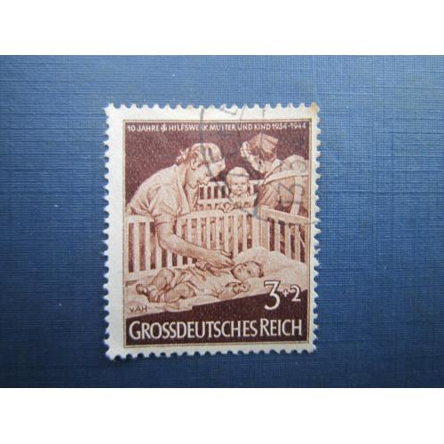 Марка Німеччина Рейх 1944 мати та дитина 3+2 пф гаш