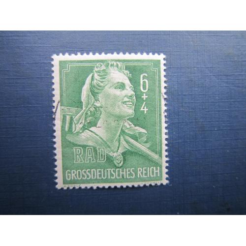 Марка Німеччина Рейх 1944 нестройовий наряд 6+4 пф гаш тонкое место