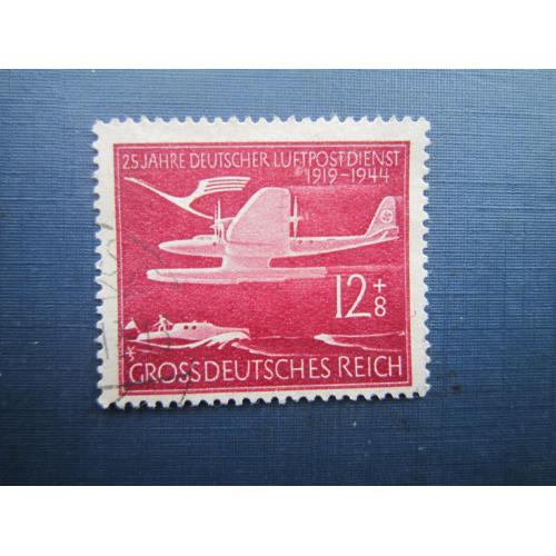 Марка Німеччина Рейх 1944 транспорт авіація літак 12+8 пф гаш