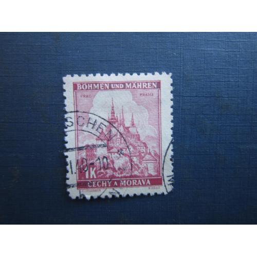 Марка Німеччина Рейх Богемія та Моравія 1939 архітектура Прага 1 кр гаш