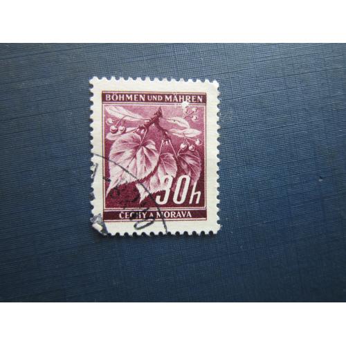Марка Німеччина Рейх Богемія та Моравія 1939 флора липа 30 гел гаш